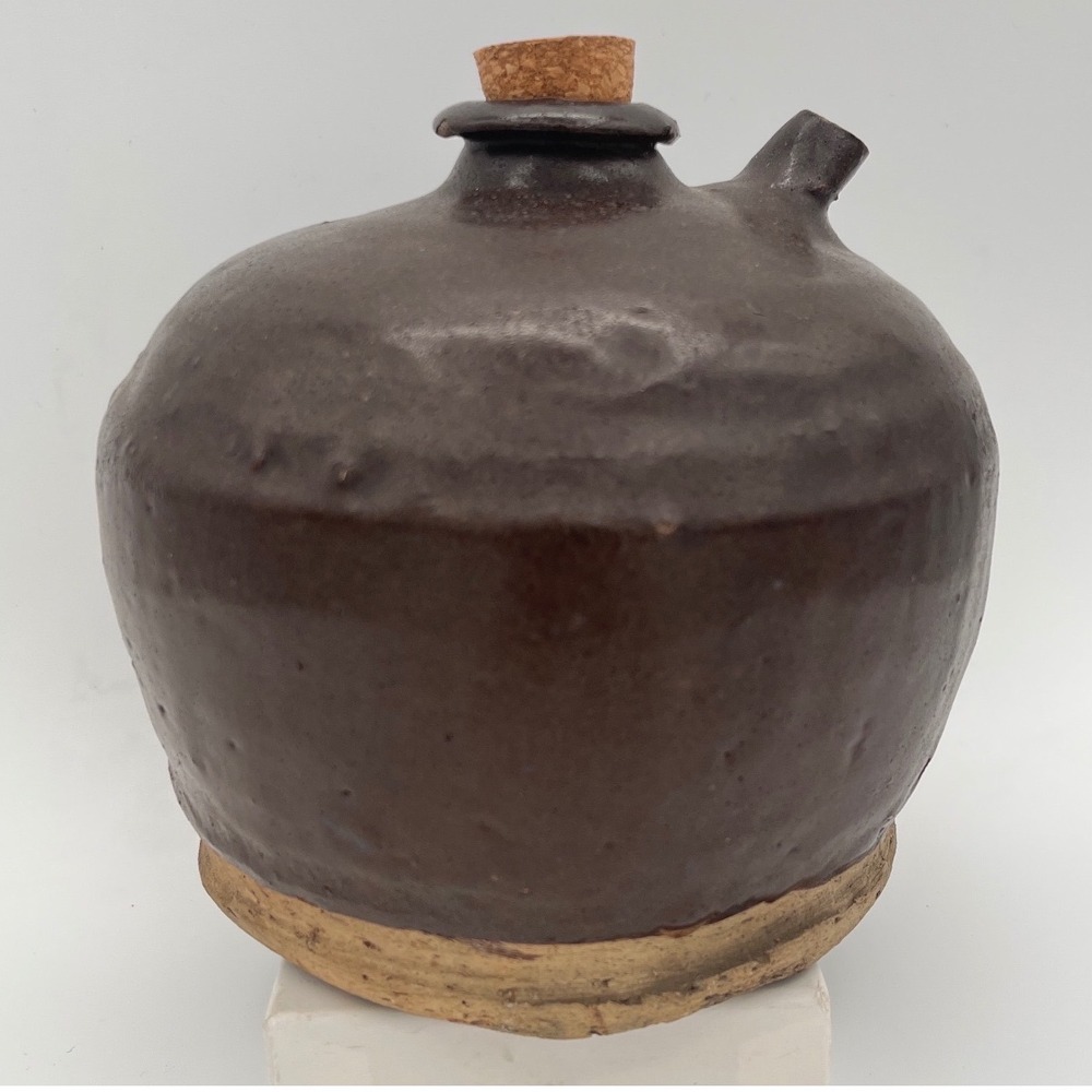 Antique Pottery Stoneware Chinese‎ Brown Glazed Soy Sauce Wine Jug Rustic